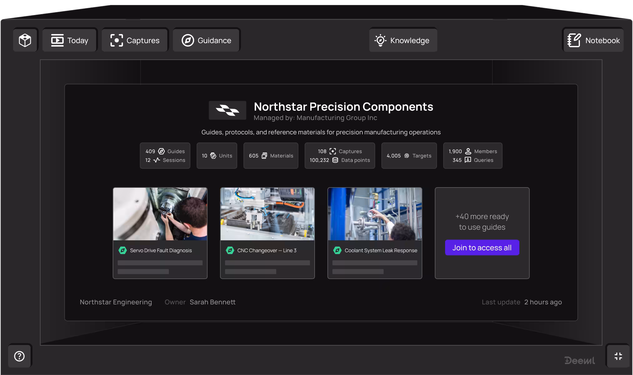 Knowledge / know-how start interface for Deeml vault