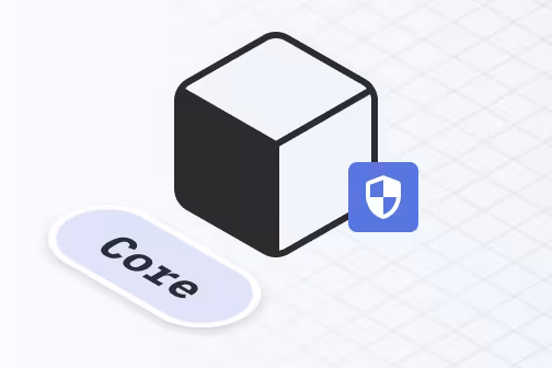 Core deployment diagram with a security shield